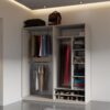 TRES wardrobe system, wider 190cm unit with shelves and rails
