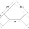 Detailed diagram showing ARTI 4 wardrobe set dimensions