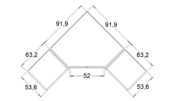 Detailed diagram showing ARTI 4 wardrobe set dimensions