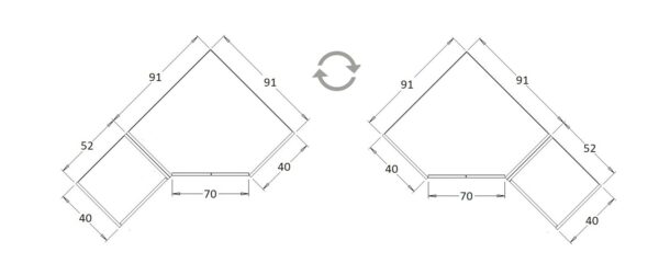 Configuration example of GRANT 12 corner wardrobe components