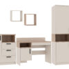 Youth room furniture set with corner desk and wardrobe