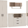 Full GRANT furniture system showcasing integrated wall shelf in a room.