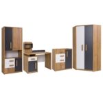 QUATRO A children's furniture set, corner desk, wardrobe, chest