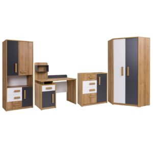 QUATRO A children's furniture set, corner desk, wardrobe, chest