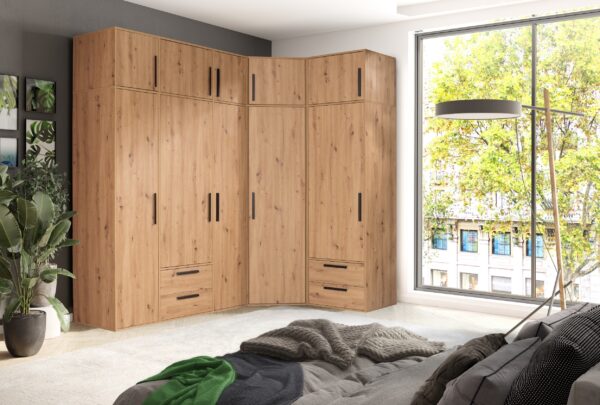 Detailed technical drawing of ARTI 01B wardrobe dimensions.
