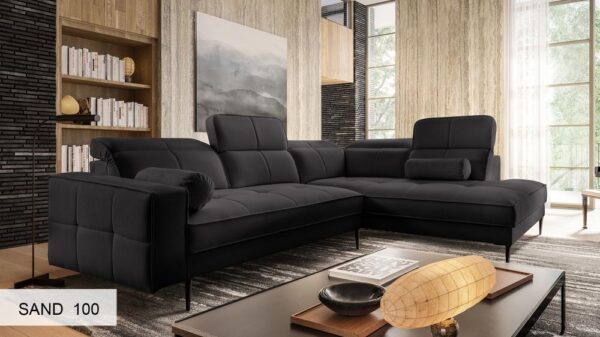 Lifestyle shot of DIVANO corner sofa in a bright, contemporary room