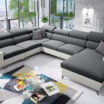 MODIVO VIII large modern corner sofa with adjustable headrests and storage