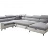 Detailed view of MODIVO VIII sofa's sturdy metal feet and elegant base