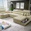 HERKULES MINI corner sofa, main view, modern living room setting.