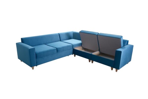 Close-up of ADONIS III Corner Sofa's armrest and plush cushion