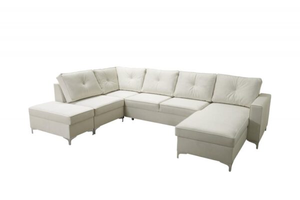 ADONIS IV Corner Sofa with sleeping function, grey upholstery, modern design