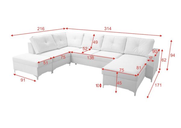 ADONIS IV Corner Sofa, stylish living room setting with decorative cushions