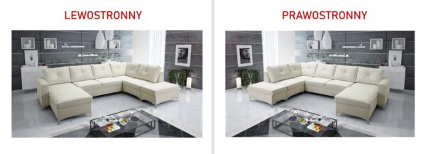 ADONIS IV Corner Sofa, detailed view of the chrome metal leg option