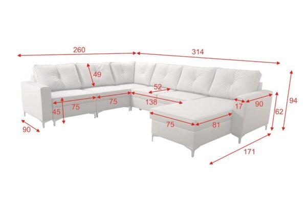 ADONIS V sofa with decorative pillows included