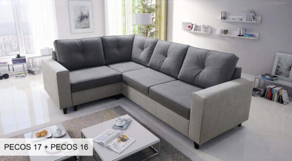 ADONIS VI Corner Sofa, left-sided configuration, in a modern living room setting.