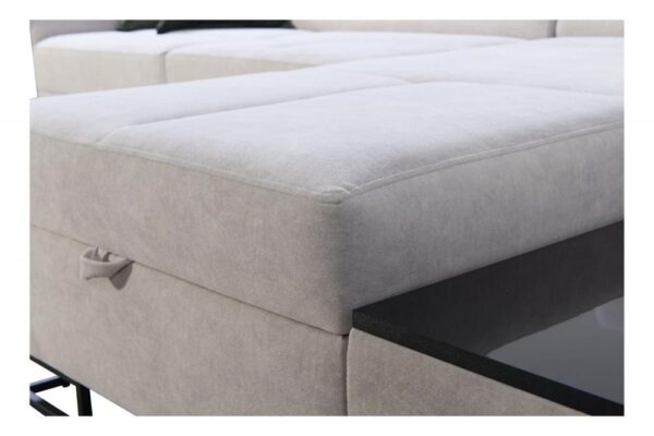 ALICANTE I MAXI corner sofa with stylish wooden feet in a dark finish.