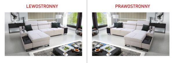 White flexible lamp and USB port integrated into ALICANTE I MAXI sofa.