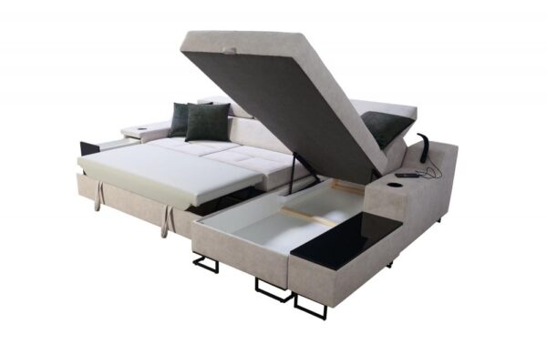 Stylish ALICANTE I MINI corner couch with adjustable headrests