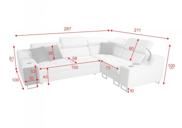 Comfortable ALICANTE II corner sofa, deep seating for relaxation