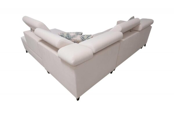 Baltico III corner sofa, highlighting its practical bedding storage function.