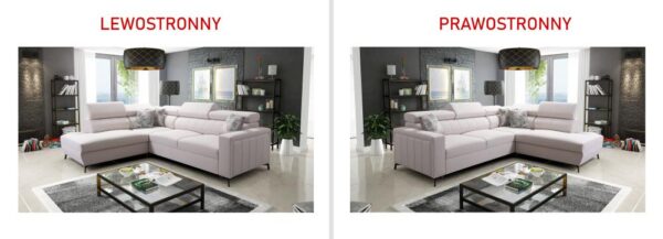 Baltico III corner sofa, illustrating various available fabric options.