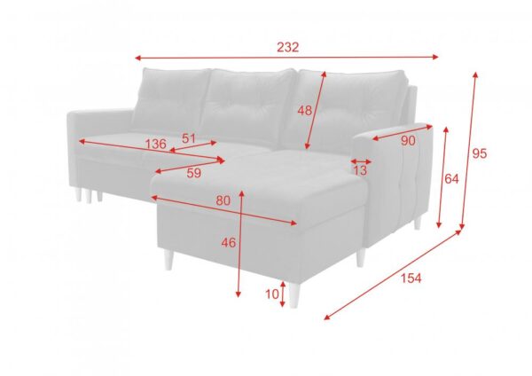 CLOUD corner sofa with various wooden leg options for customization