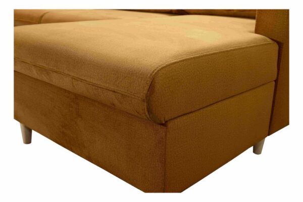 CLOUD corner sofa with bedding compartment open, showcasing storage