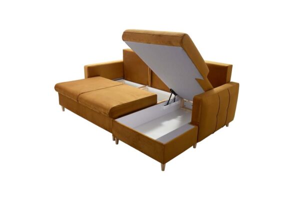 Detailed view of CLOUD corner sofa, showing foot design