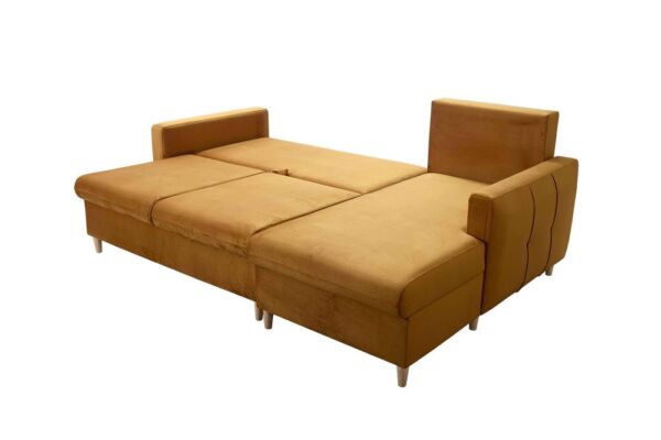 CLOUD sofa extended, illustrating its comfortable sleeping area