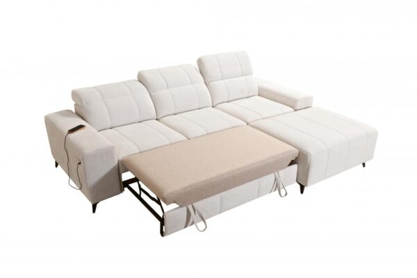 DAFNE I Corner Sofa, full view, right-sided configuration, functional chaise lounge