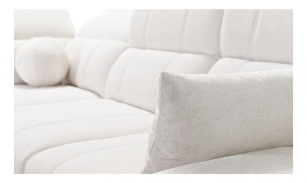 DAFNE I Corner Sofa, detail of metal leg design, black matt finish