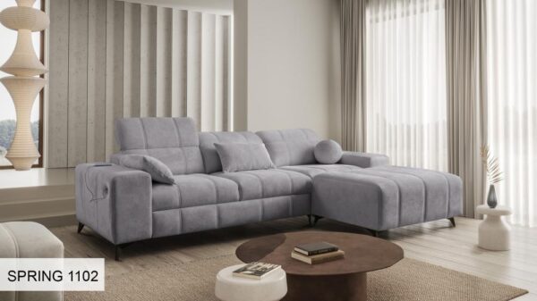 DAFNE I Corner Sofa, detail of piping and stitching, superior craftsmanship