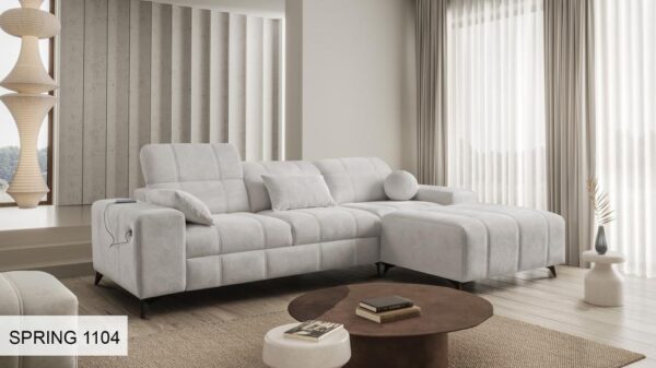 DAFNE I Corner Sofa, showcasing the smooth transition of elements, contemporary style