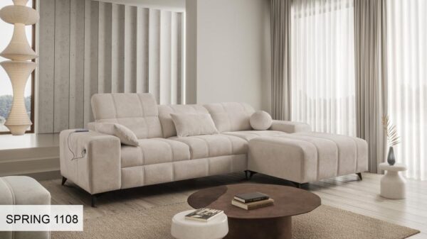 DAFNE I Corner Sofa, side profile, sleek silhouette, modern home furnishing