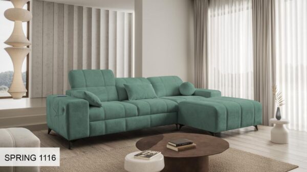 DAFNE I Corner Sofa, detail of armrest design, comfortable support