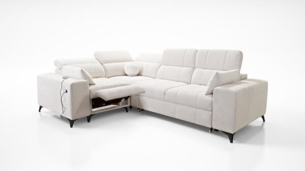 DAFNE II MIX corner sofa with electric reclining footrest extended