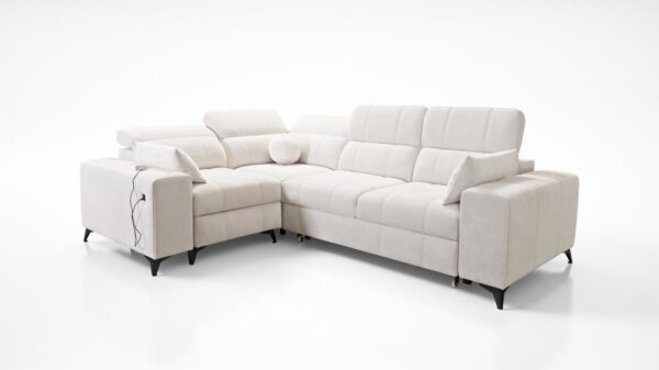 Detailed view of DAFNE II MIX corner sofa, adjustable headrest