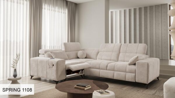 DAFNE II MIX sofa, side view with armrest and footrest