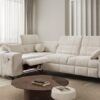 DAFNE II MIX modern left-hand corner sofa, elegant fabric design