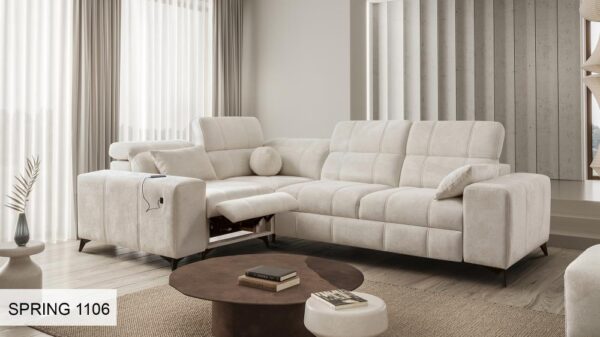 DAFNE II MIX modern left-hand corner sofa, elegant fabric design