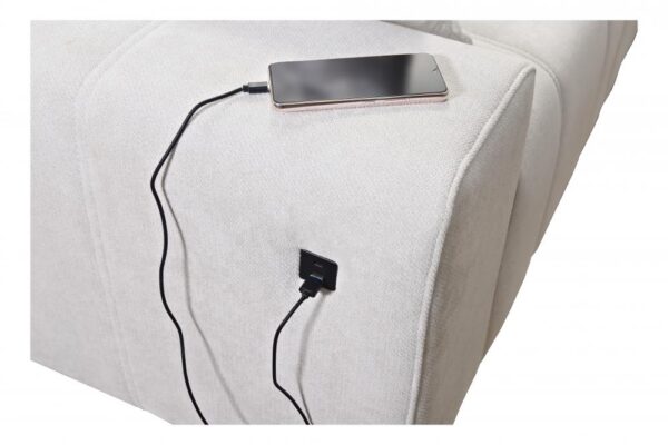 USB charging port integrated into DAFNE III corner sofa armrest