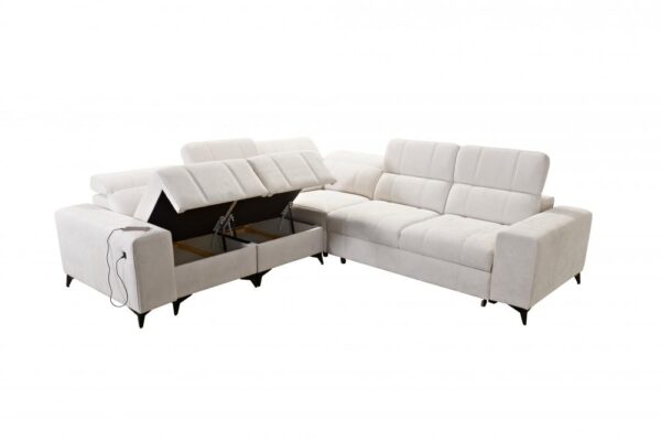 DAFNE III sofa with integrated storage and plush cushions