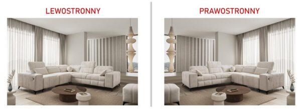 DAFNE III sofa with sleek metal legs, modern aesthetic