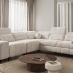DAFNE III corner sofa, elegant fabric, modern living room furniture