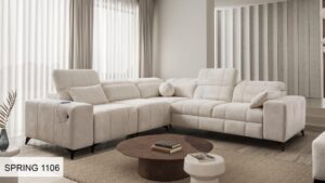 DAFNE III corner sofa, elegant fabric, modern living room furniture