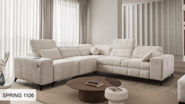 DAFNE III corner sofa, elegant fabric, modern living room furniture