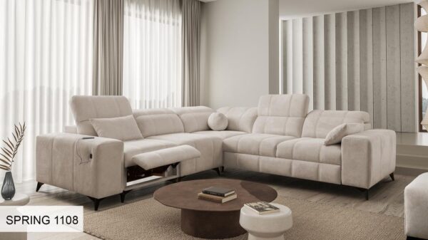 Rear view of DAFNE III corner sofa, showcasing its clean lines and quality finish
