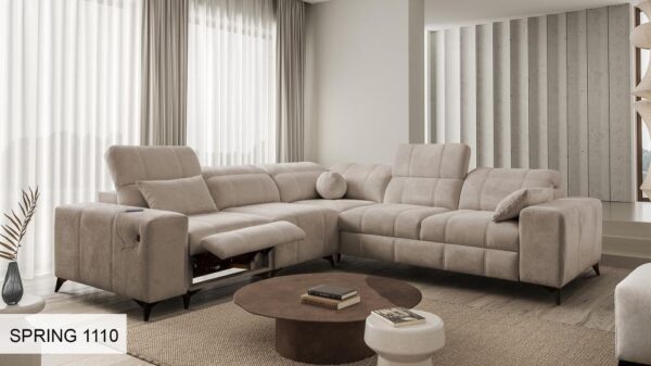 DAFNE III sofa with an emphasis on its wide armrests and sturdy construction