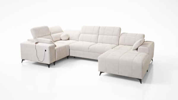 Stylish DAFNE IV Corner Sofa with extended chaise lounge and comfort