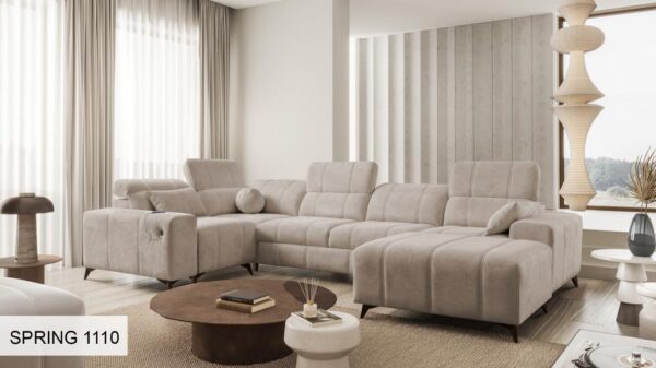 Angle shot of DAFNE IV Corner Sofa, emphasizing modern design features